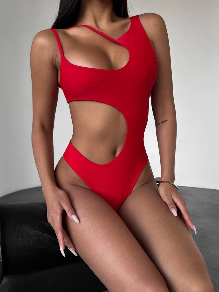Купальник монокіні з фігурними вирізами