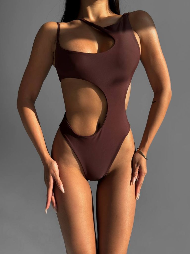Купальник монокіні з фігурними вирізами