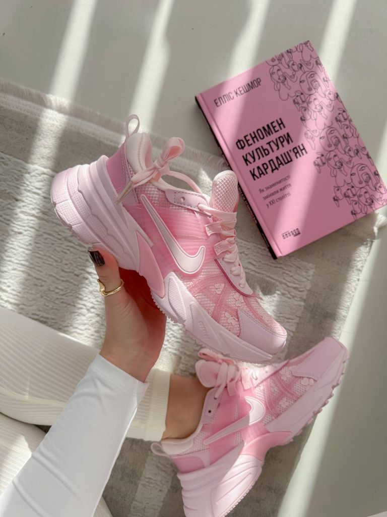 Кросівки рожеві Nike V2K Runtekk White Pink Flowers