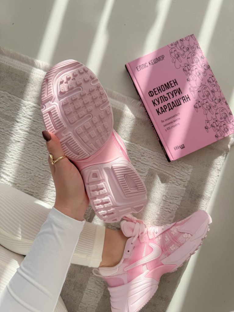 Кросівки рожеві Nike V2K Runtekk White Pink Flowers