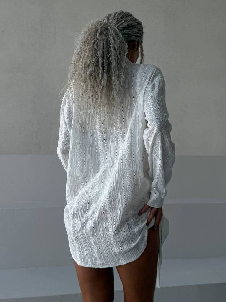 Пляжна сорочка біла подовжена