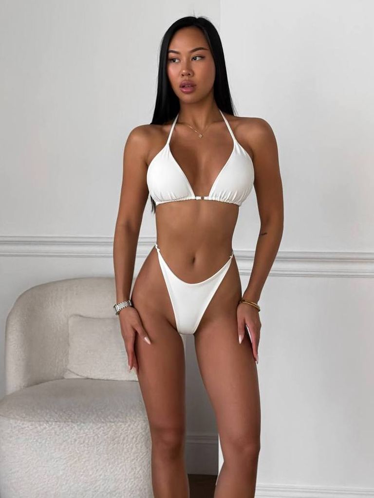 Купальник бікіні молочний мінімалістичний