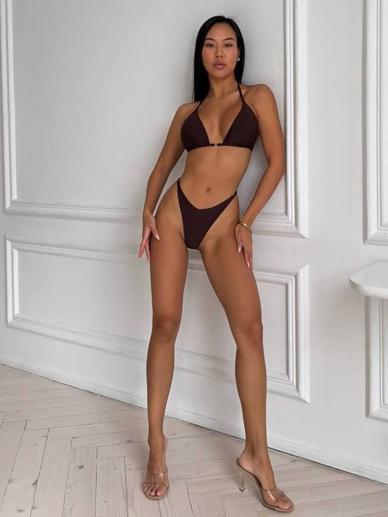 Купальник бікіні шоколадний мінімалістичний