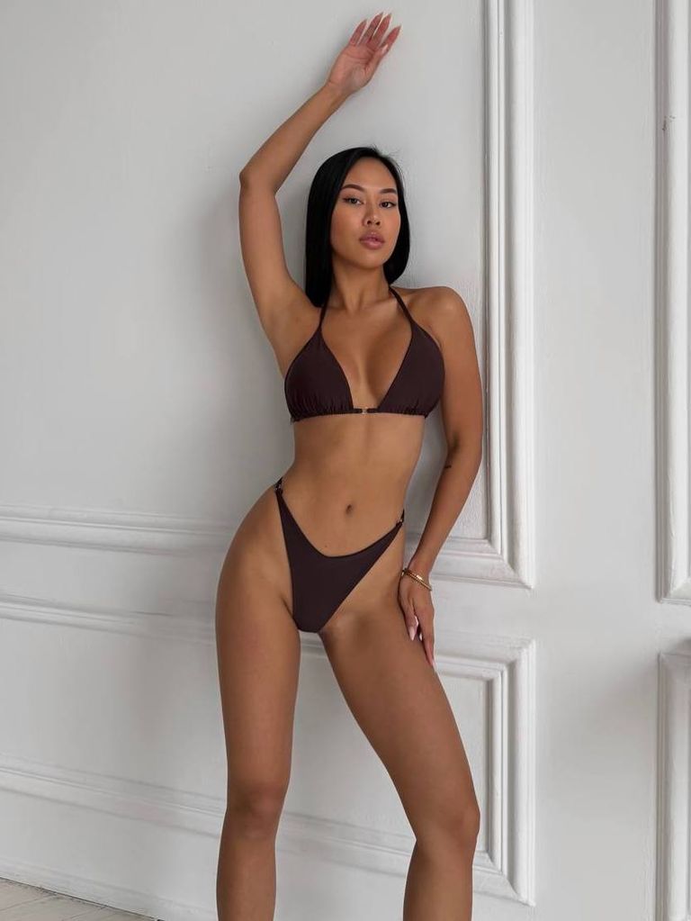 Купальник бікіні шоколадний мінімалістичний