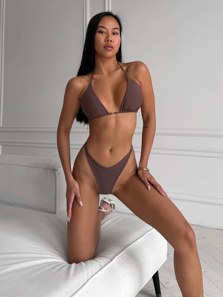 Купальник бікіні мінімалістичний кава
