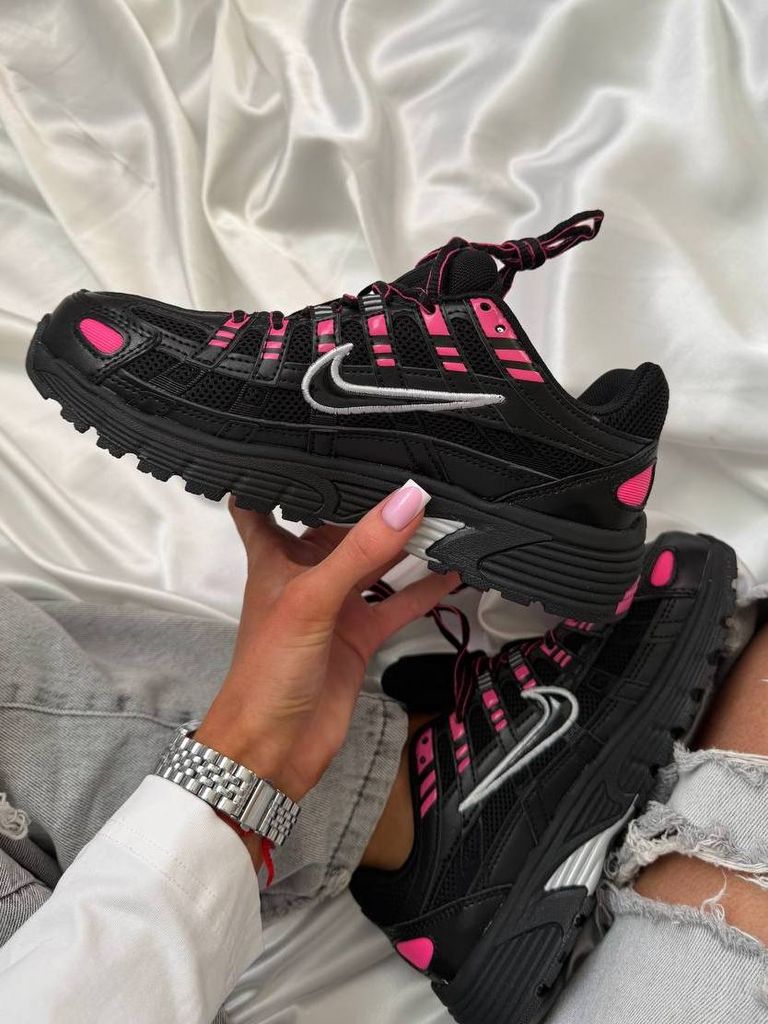 Кросівки чорно-рожеві Nike P-6000 Black Pink 