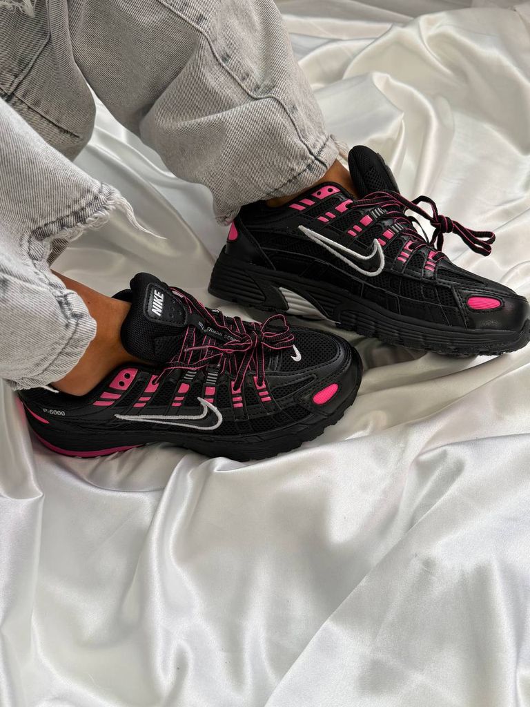 Кросівки чорно-рожеві Nike P-6000 Black Pink 