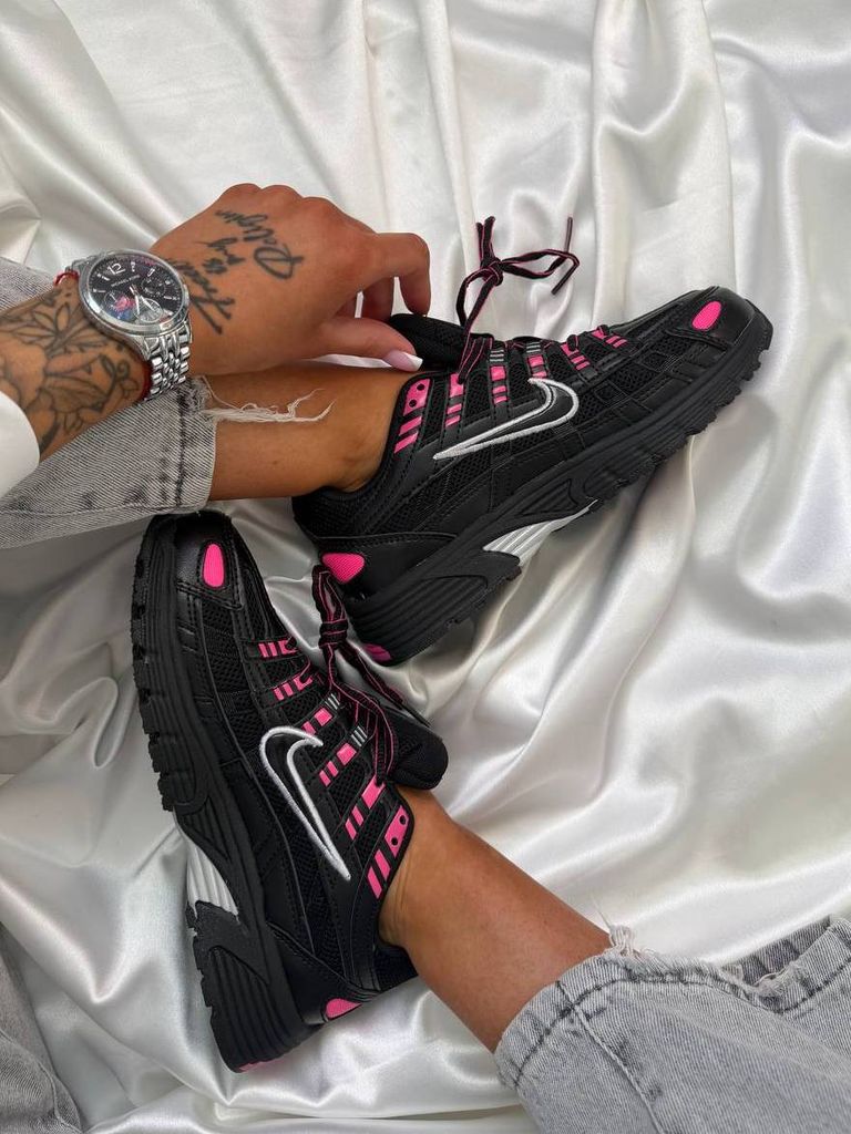 Кросівки чорно-рожеві Nike P-6000 Black Pink 