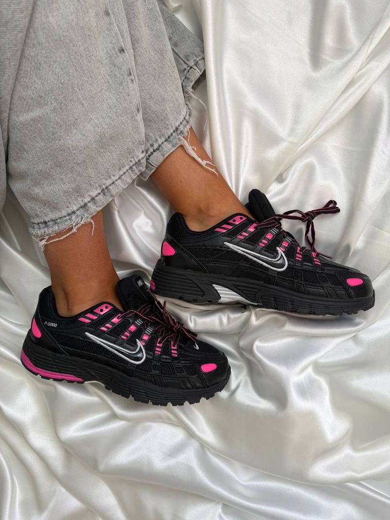 Кросівки чорно-рожеві Nike P-6000 Black Pink 