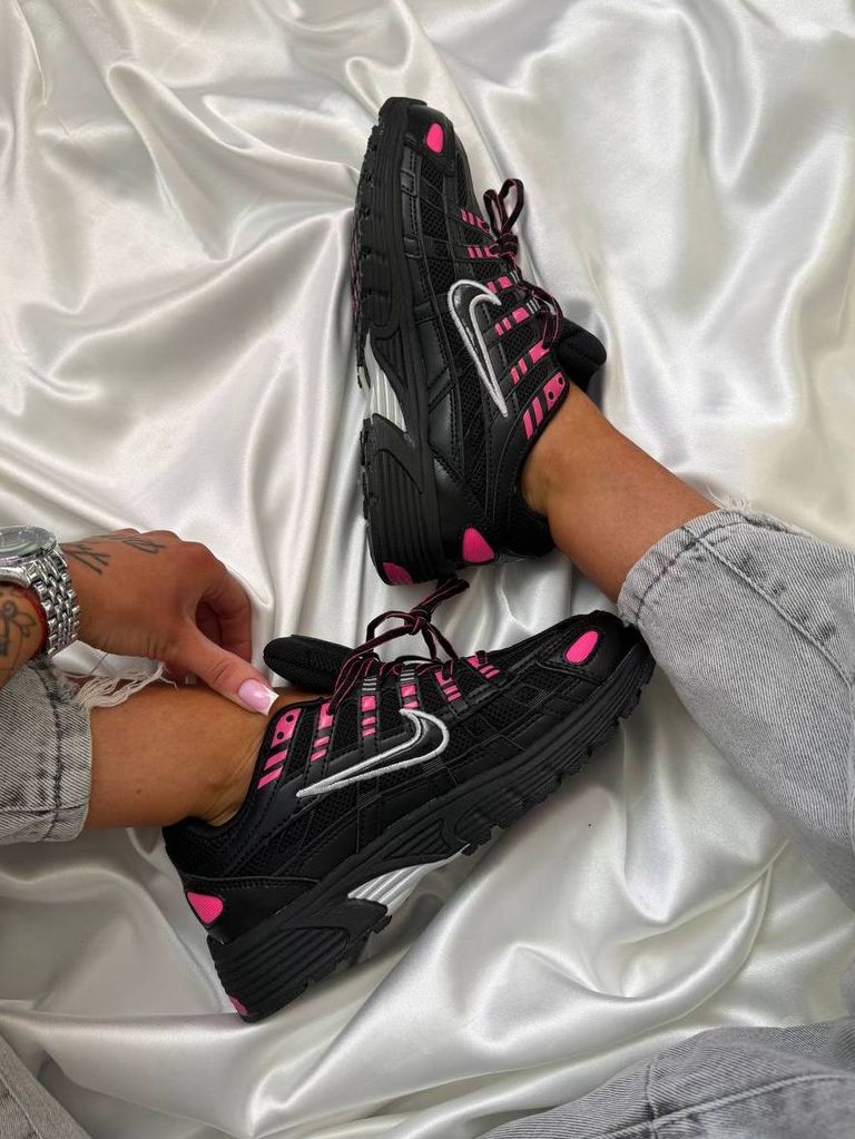 Кросівки чорно-рожеві Nike P-6000 Black Pink 
