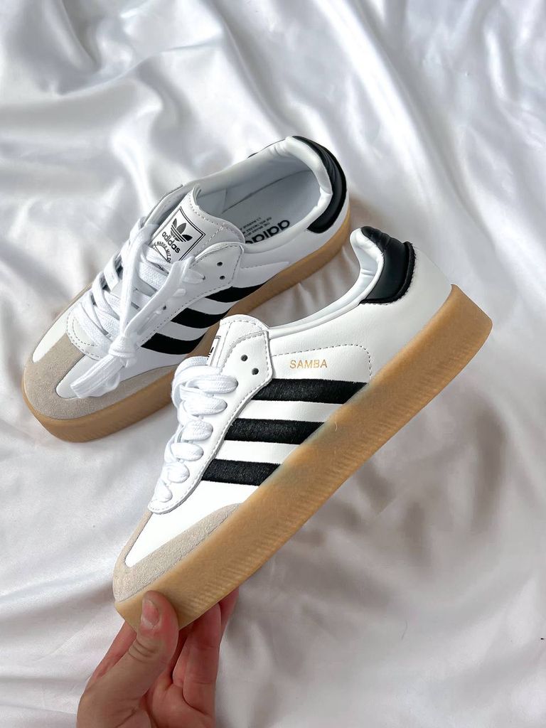 Кросівки білі з чорним Adidas Samba Platform