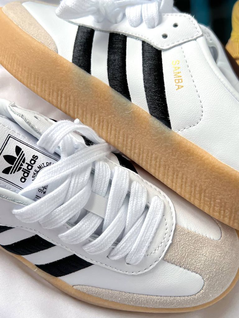 Кросівки білі з чорним Adidas Samba Platform