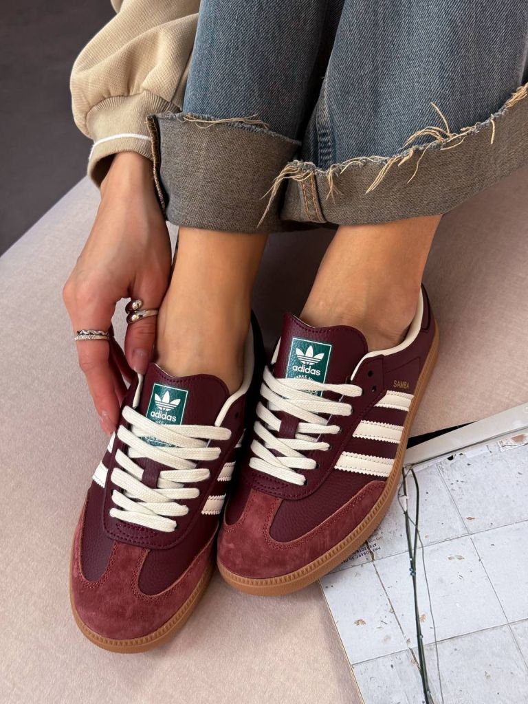 Кросівки бордові Adidas Samba OG Fox Bordo