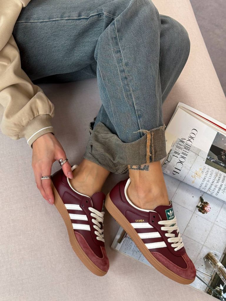 Кросівки бордові Adidas Samba OG Fox Bordo