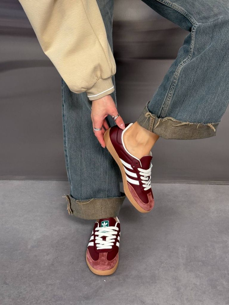 Кросівки бордові Adidas Samba OG Fox Bordo
