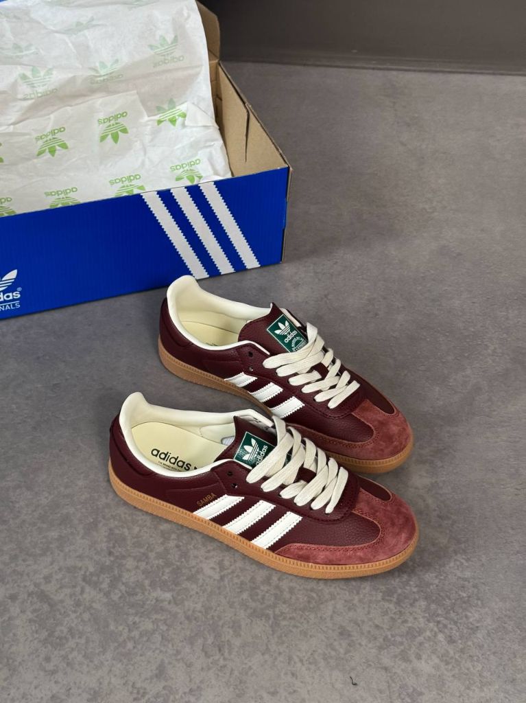 Кросівки бордові Adidas Samba OG Fox Bordo