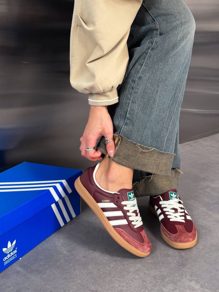 Кросівки бордові Adidas Samba OG Fox Bordo