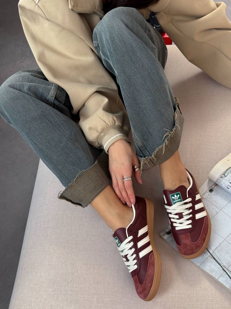 Кросівки бордові Adidas Samba OG Fox Bordo