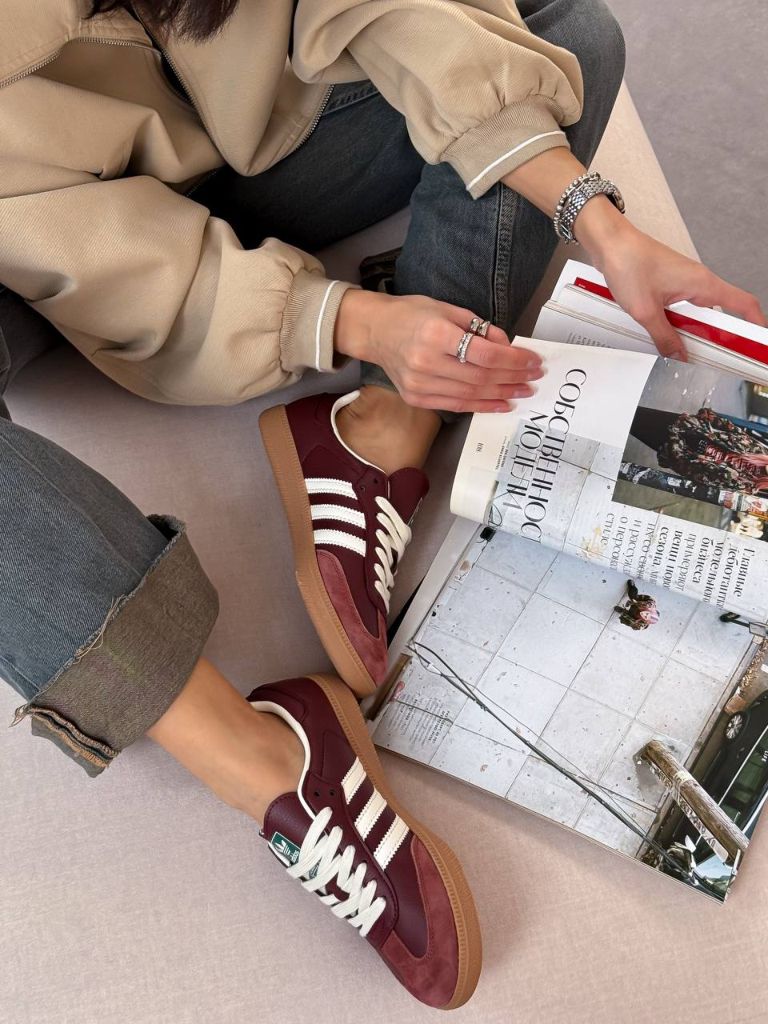Кросівки бордові Adidas Samba OG Fox Bordo