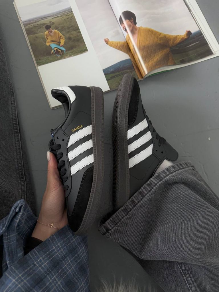 Кросівки низькі чорні Adidas Samba Black Gum