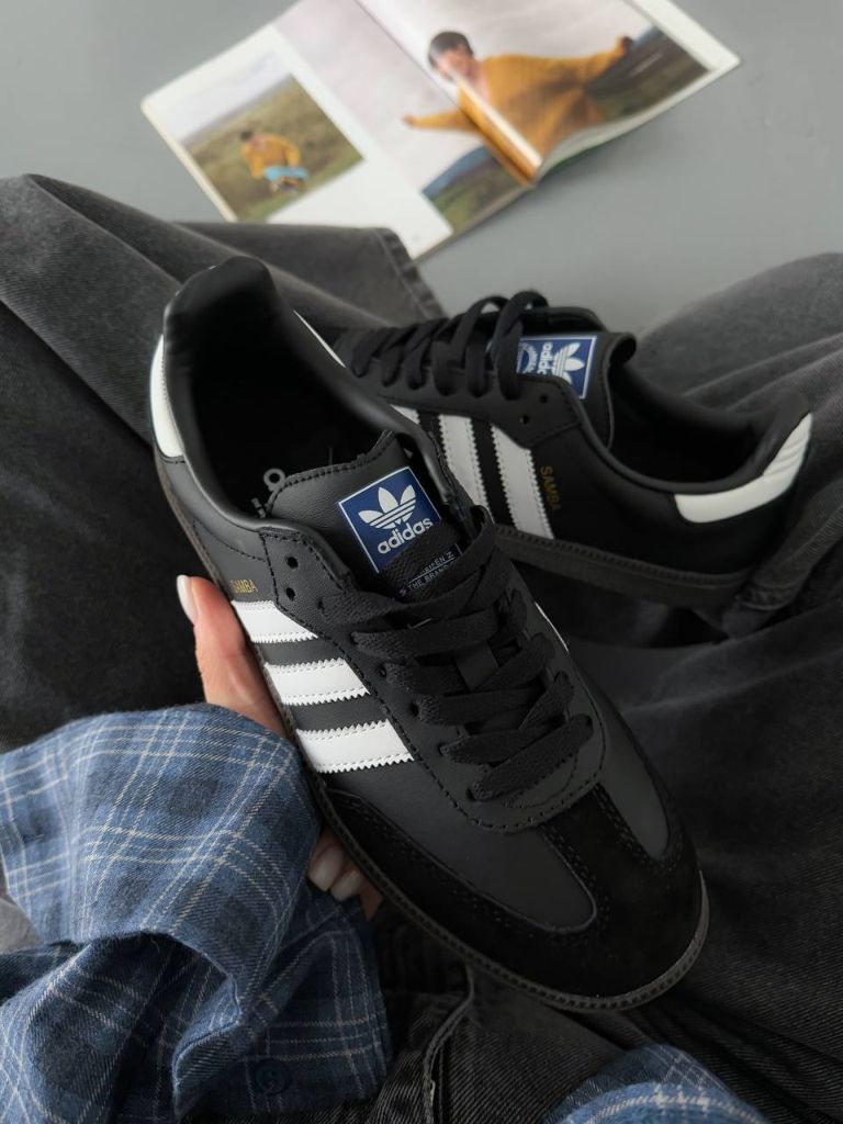 Кросівки низькі чорні Adidas Samba Black Gum