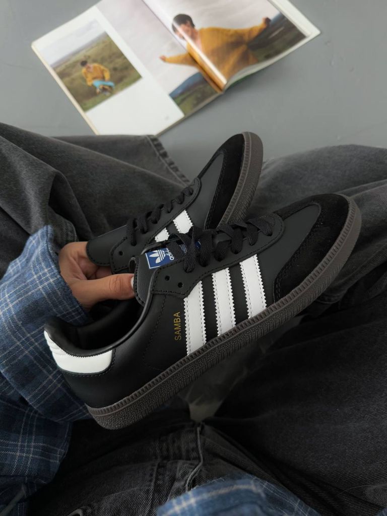 Кросівки низькі чорні Adidas Samba Black Gum