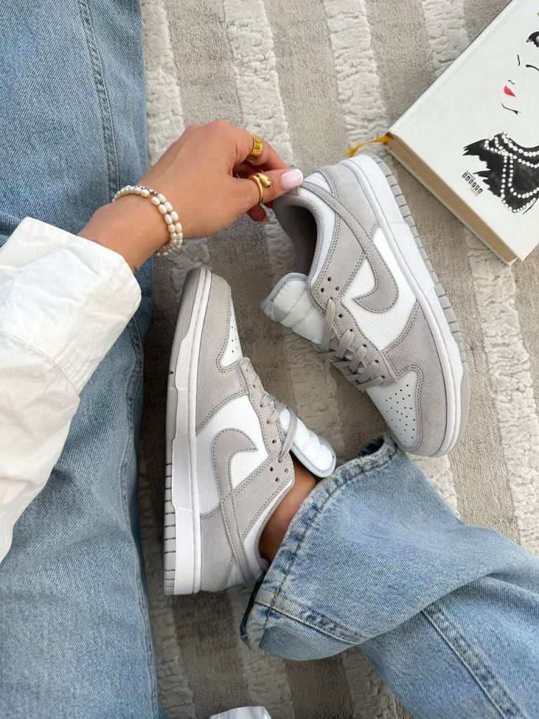 Кросівки білі з сірим Nike Dunk Low Grey