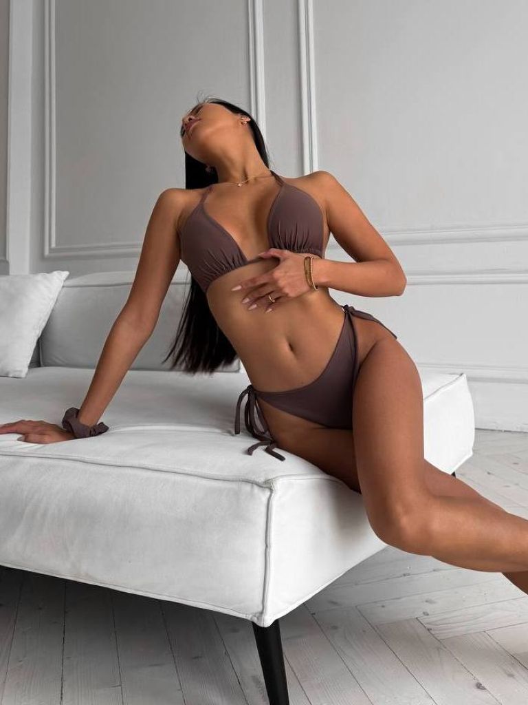 Купальник бікіні мокко на зав'язках 