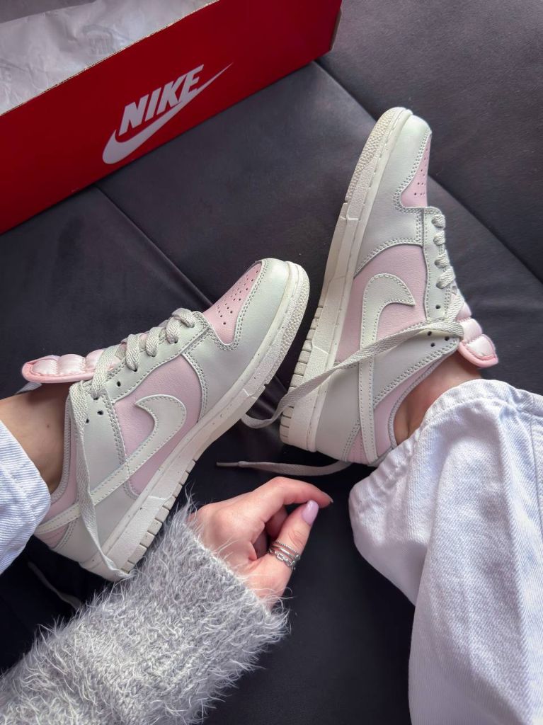 Кросівки рожево-сірі Nike Dunk Low Pink Grey
