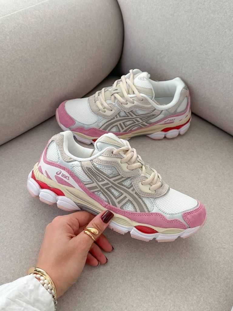 Кросівки біло-рожеві Asics Gel-Nyc Pink