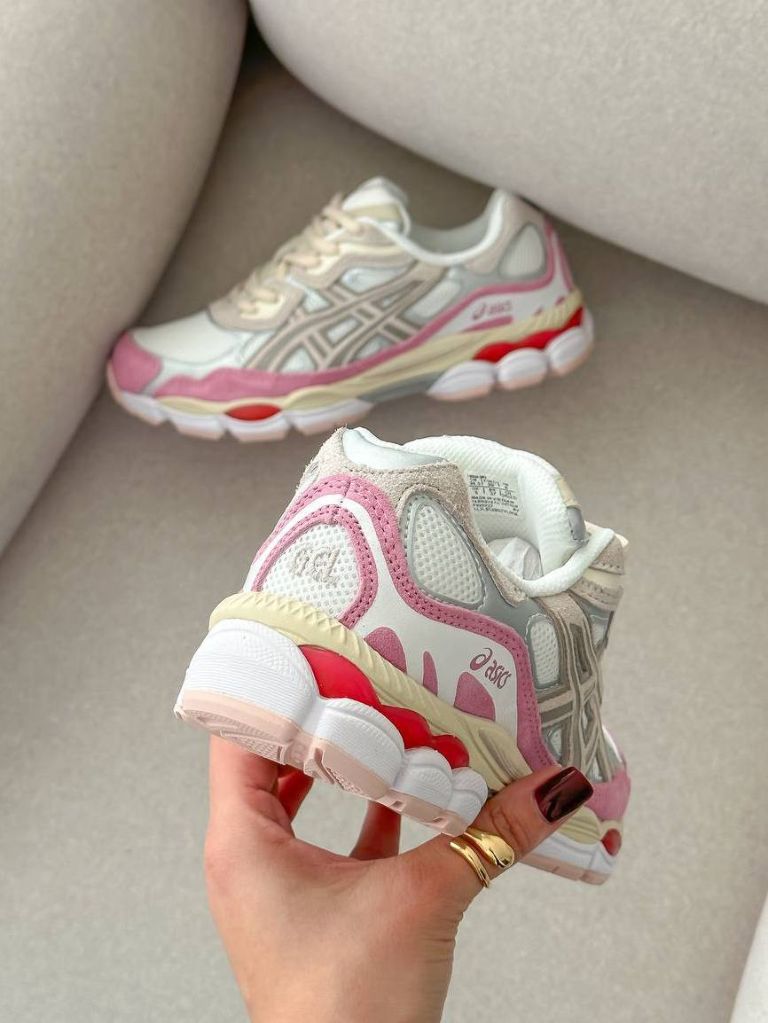 Кросівки біло-рожеві Asics Gel-Nyc Pink