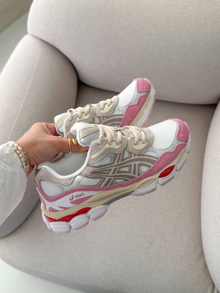 Кросівки біло-рожеві Asics Gel-Nyc Pink