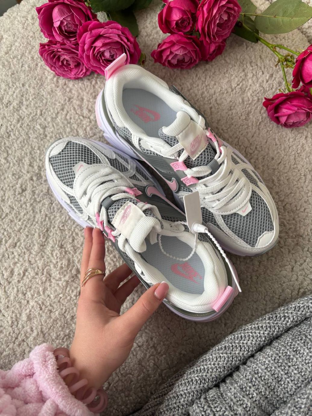 Кросівки Nike V2K Runtekk White Grey Pink