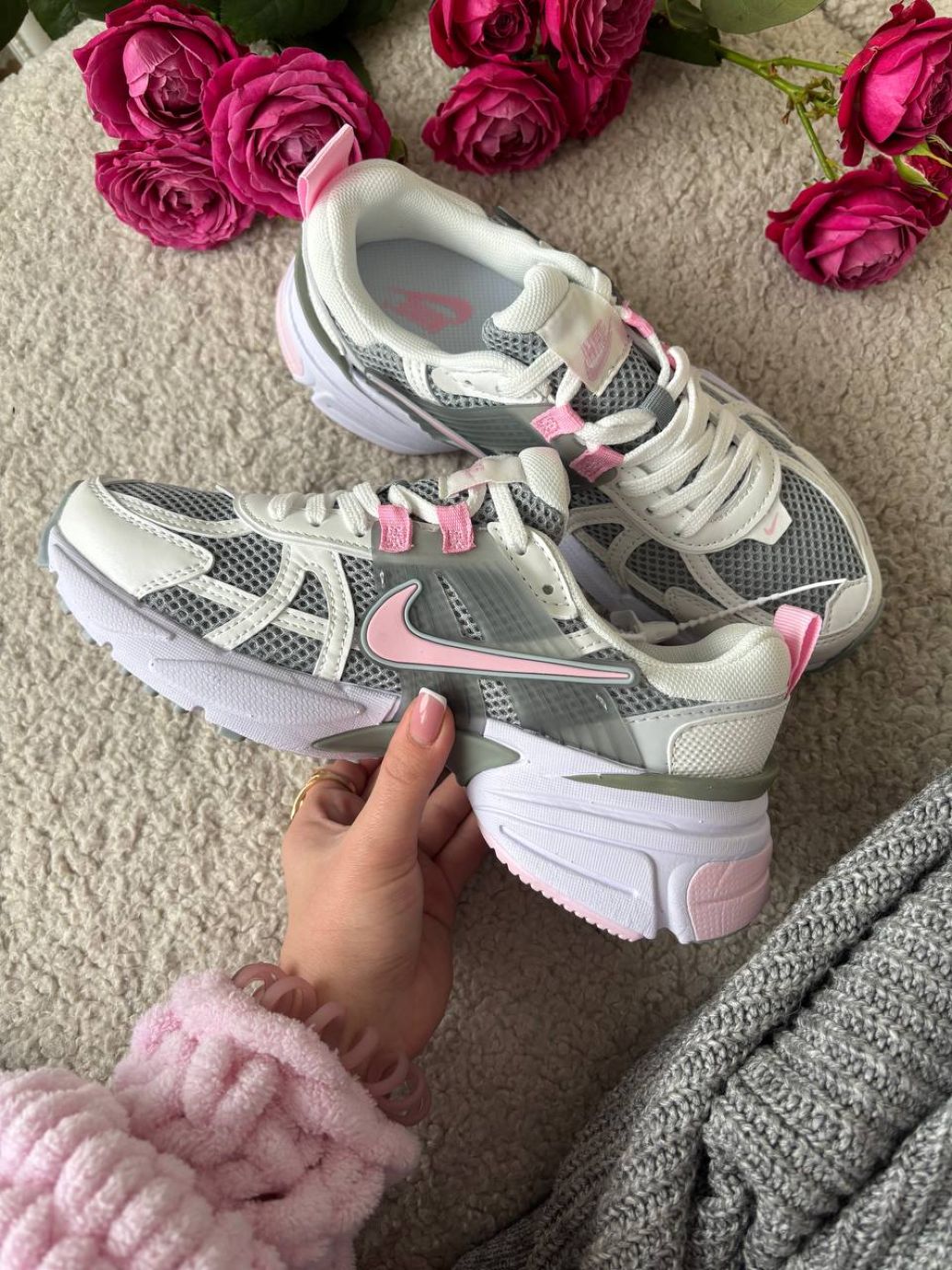 Кросівки Nike V2K Runtekk White Grey Pink