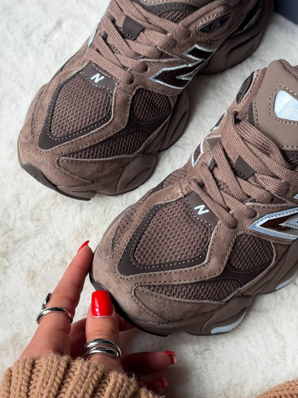 Кросівки коричневі з блакитним New Balance 9060 Brown Ice
