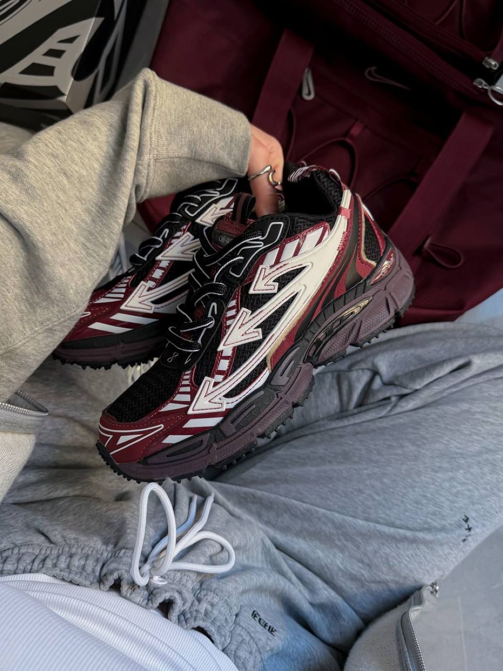 Кросівки Off White BE RIGHT BACK Burgundy