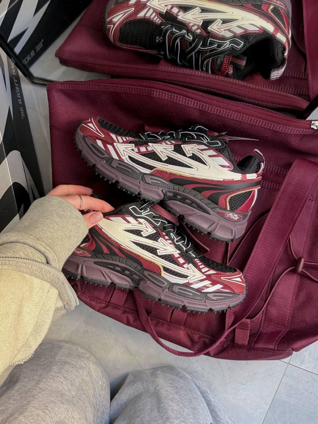 Кросівки Off White BE RIGHT BACK Burgundy