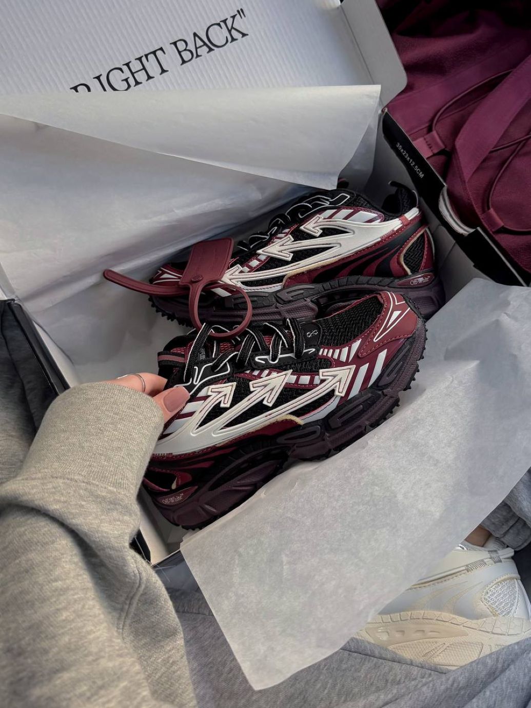Кросівки Off White BE RIGHT BACK Burgundy