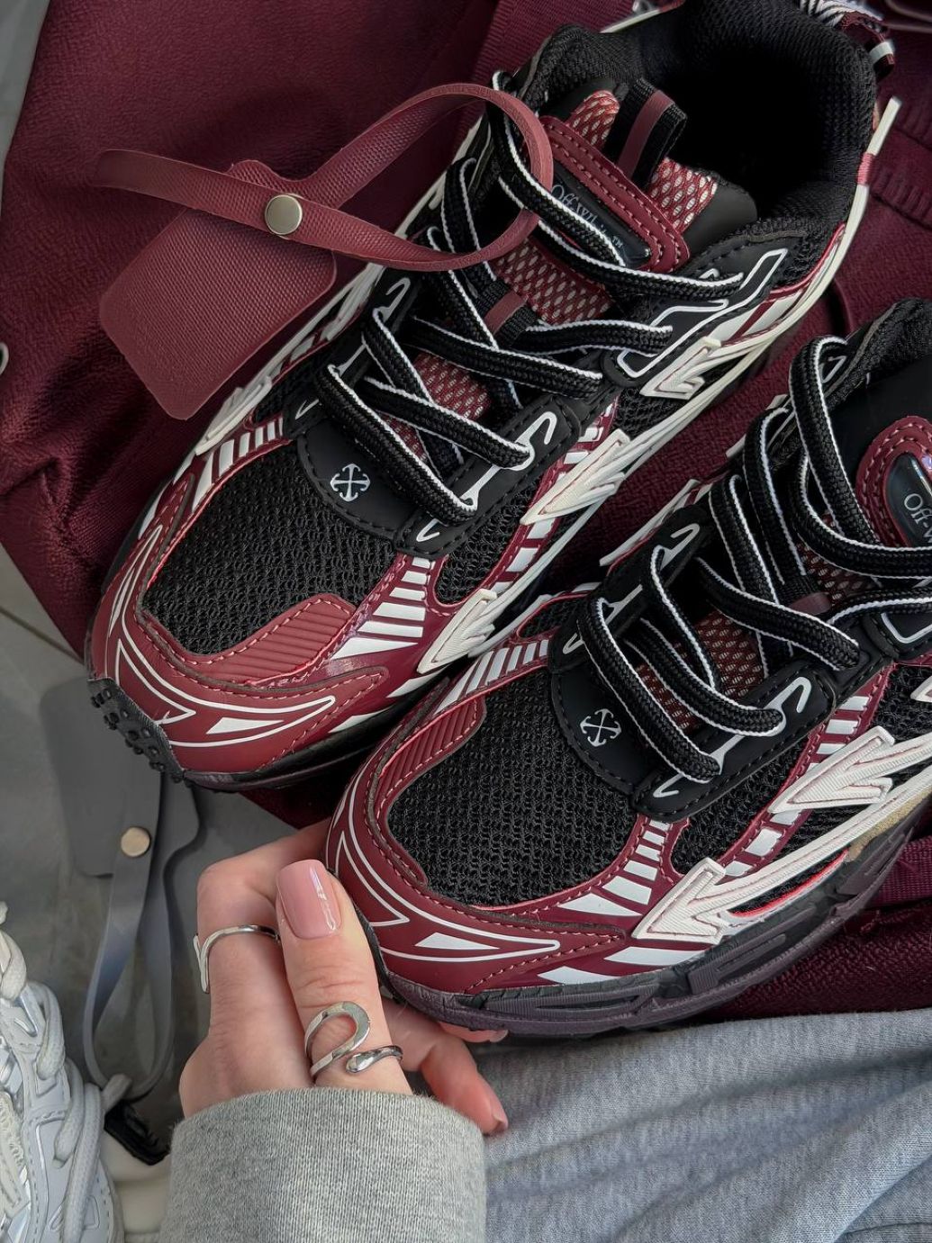Кросівки Off White BE RIGHT BACK Burgundy
