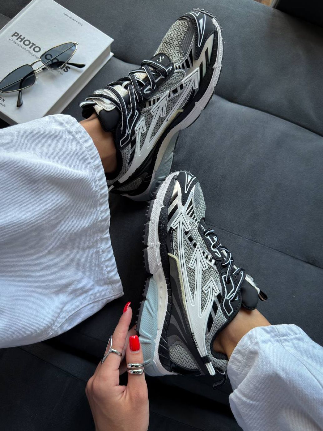 Кросівки Off White BE RIGHT BACK Grey Black
