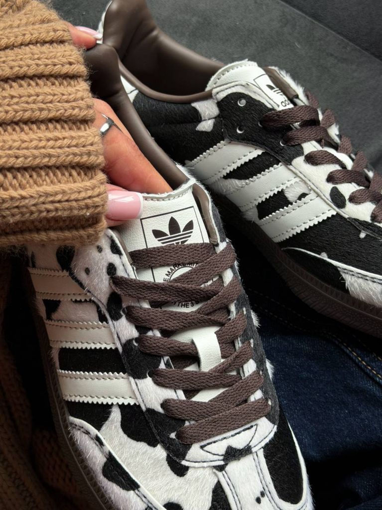 Кросівки Adidas Samba OG Cow Print Dark Brown White