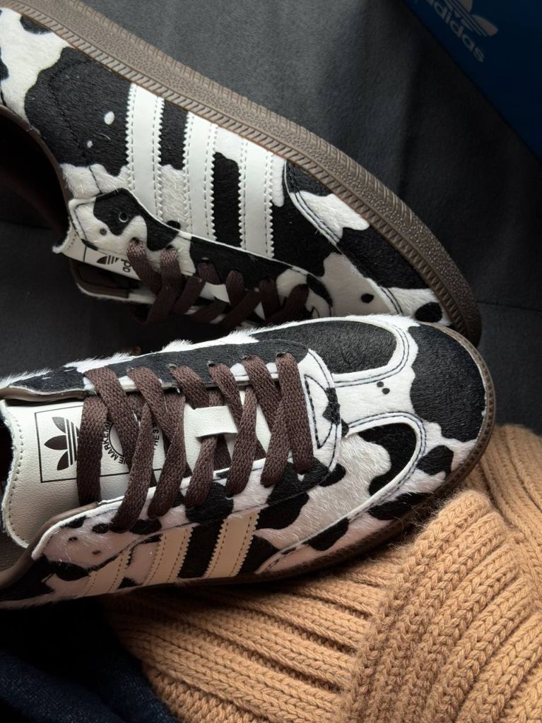 Кросівки Adidas Samba OG Cow Print Dark Brown White
