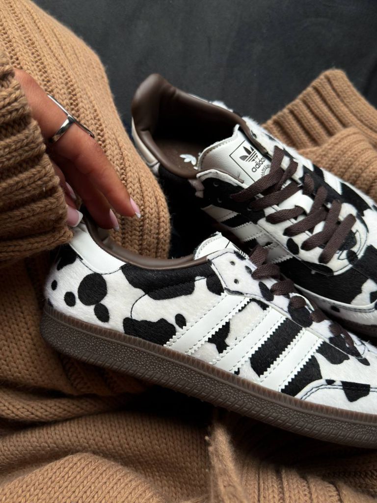 Кросівки Adidas Samba OG Cow Print Dark Brown White