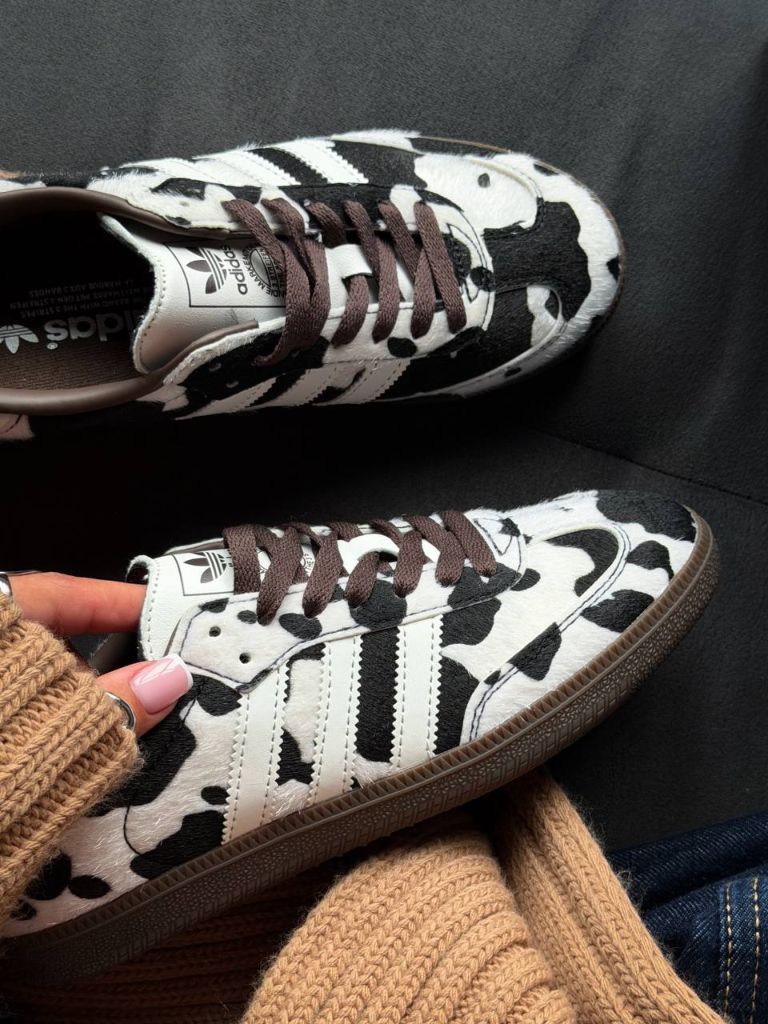 Кросівки Adidas Samba OG Cow Print Dark Brown White