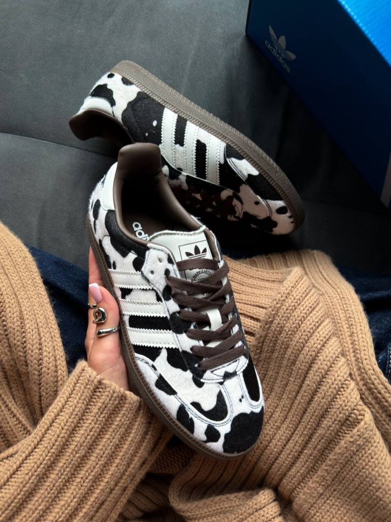 Кросівки Adidas Samba OG Cow Print Dark Brown White