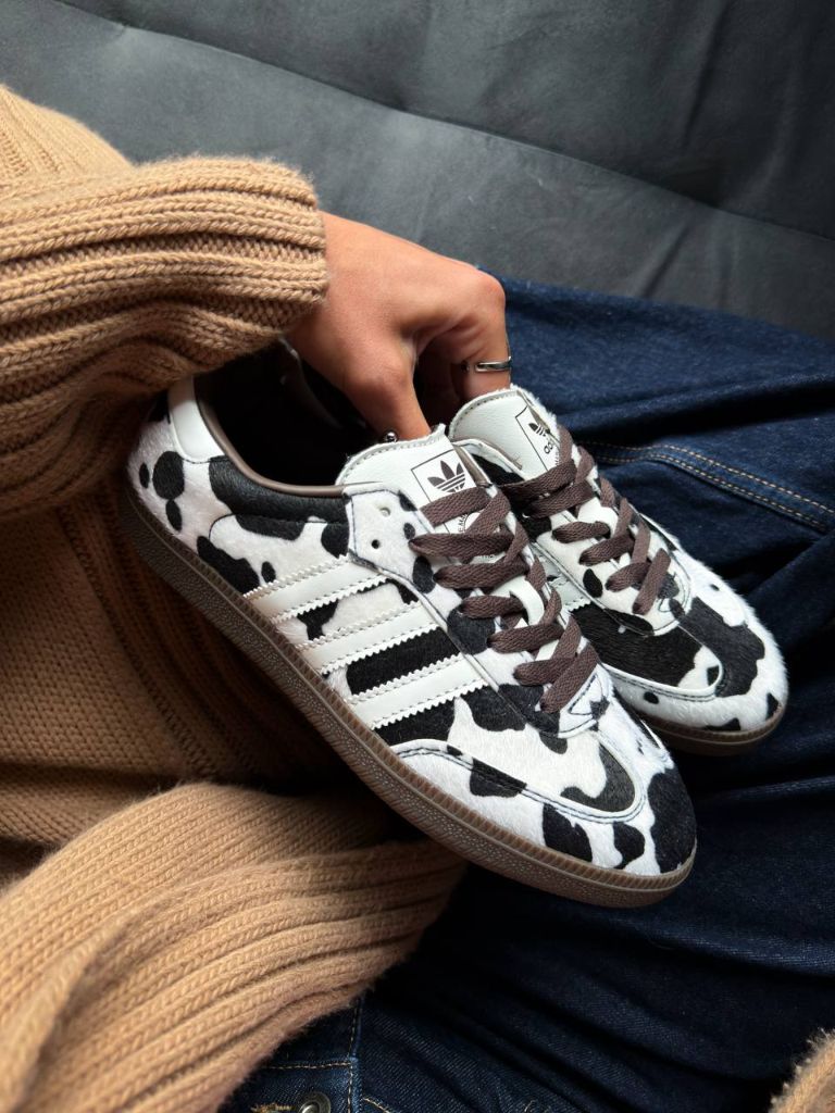 Кросівки Adidas Samba OG Cow Print Dark Brown White