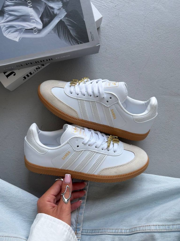 Кеди білі Adidas Samba OG White Silver