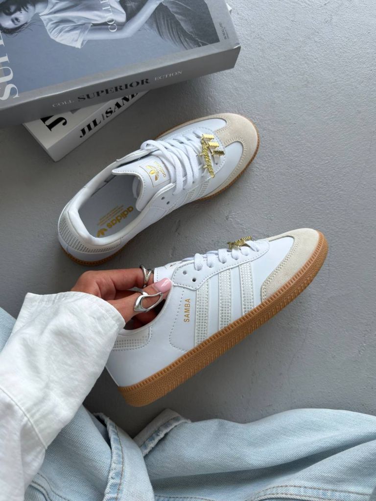 Кеди білі Adidas Samba OG White Silver