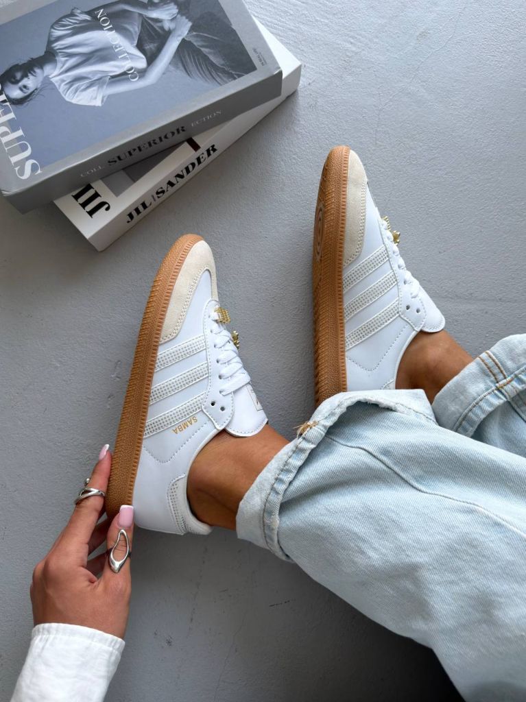 Кеди білі Adidas Samba OG White Silver