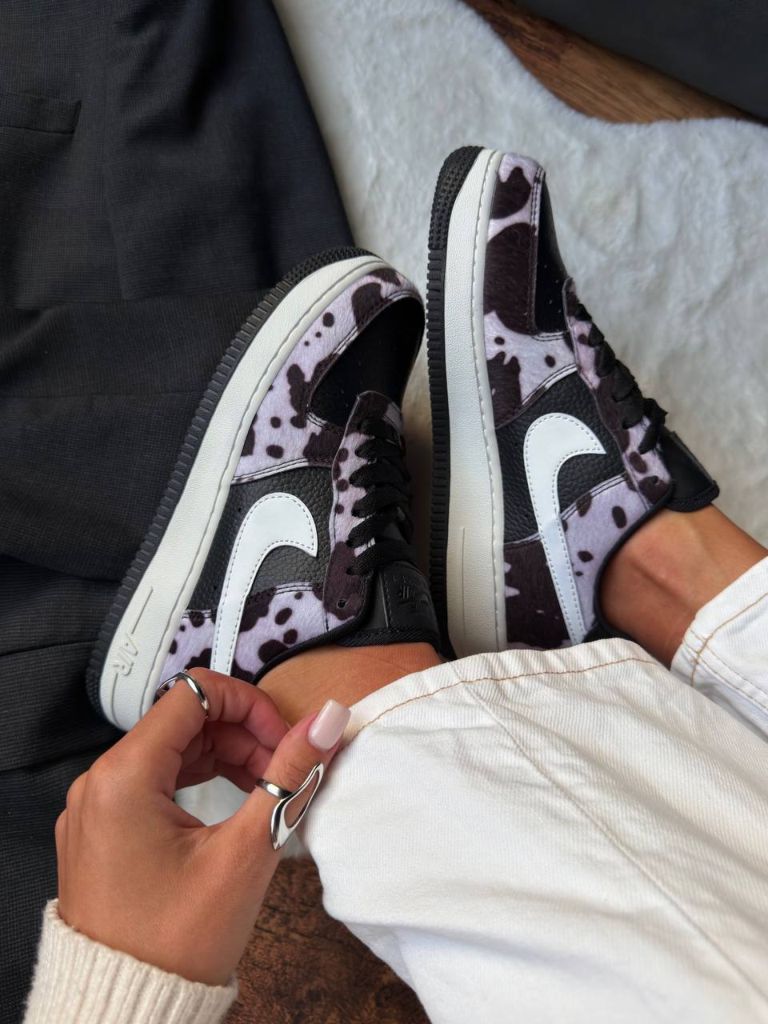 Кросівки Nike Air Force 1 Cow Print Field Black